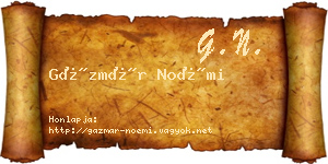 Gázmár Noémi névjegykártya